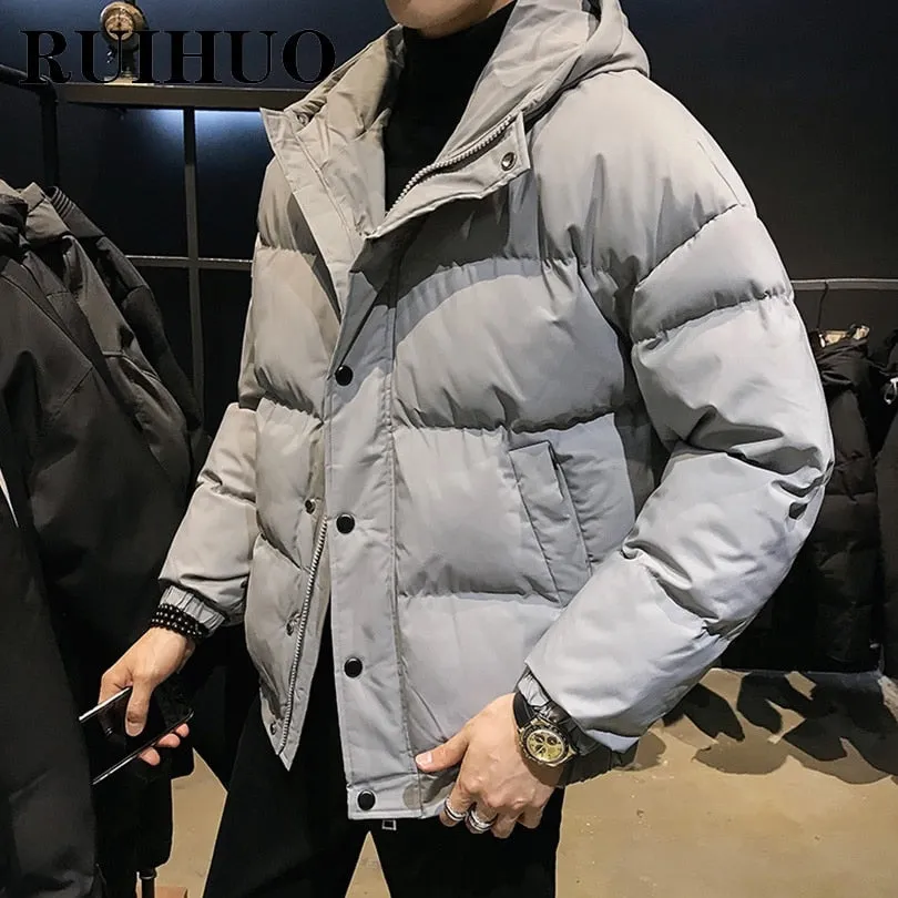 Solid Hooded Puffer Jacket