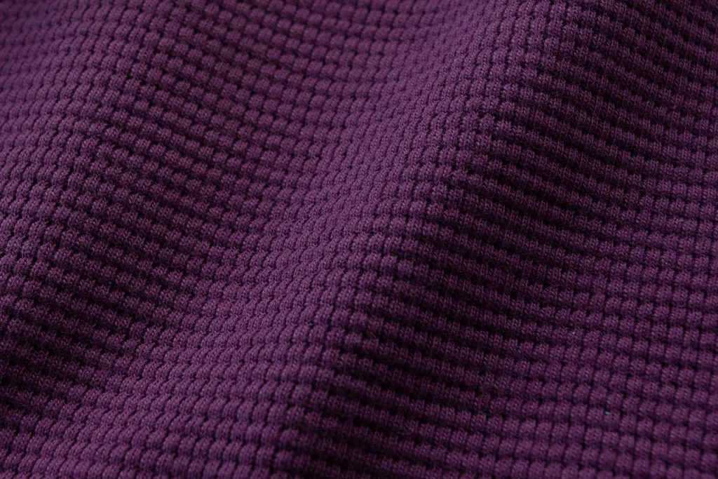 Waffle Knit Cotton Jersey - Aubergine