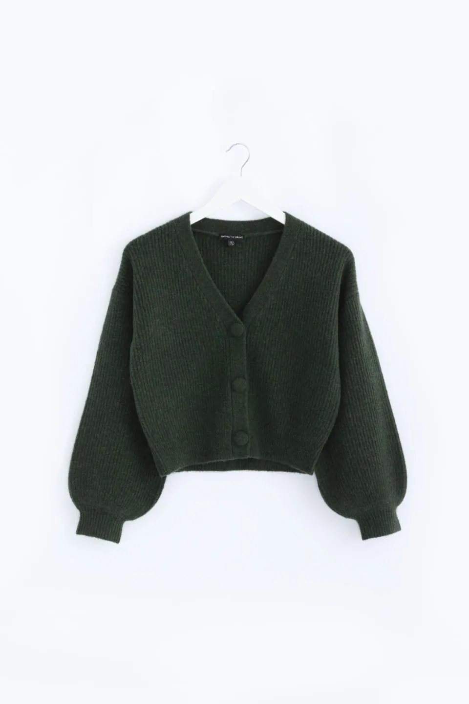 Wholesome Dark Khaki Chunky Knit Cardigan